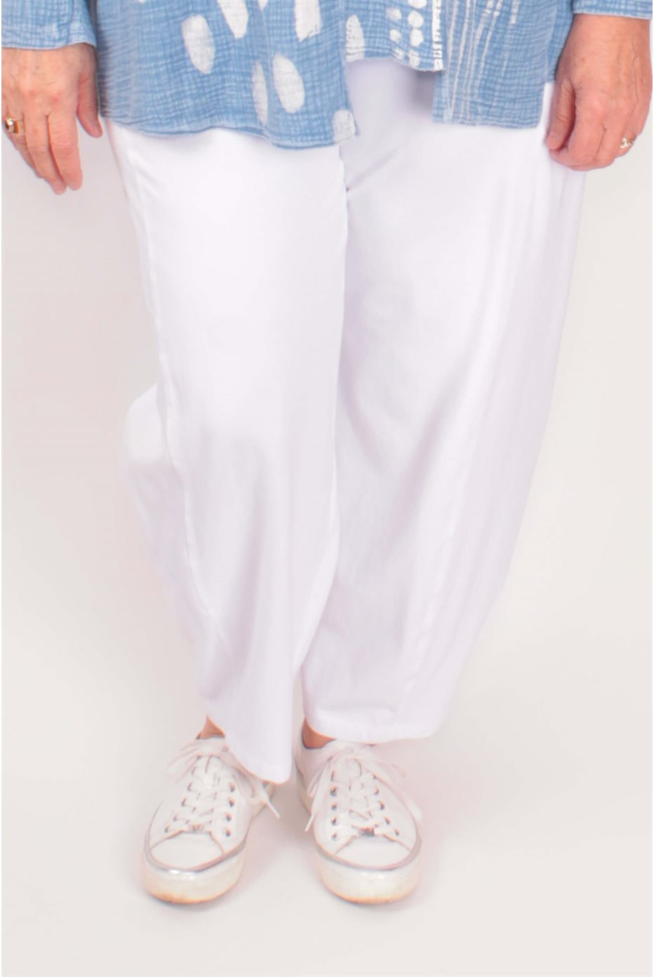 Pantalon lanterne blanc en coton Pantalon lanterne blanc en coton